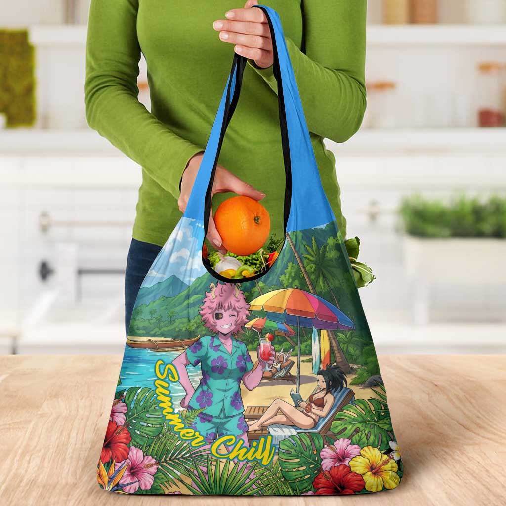 Mina Ashido Summer Chill Grocery Bag Tropical Anime Cocktail Vibes