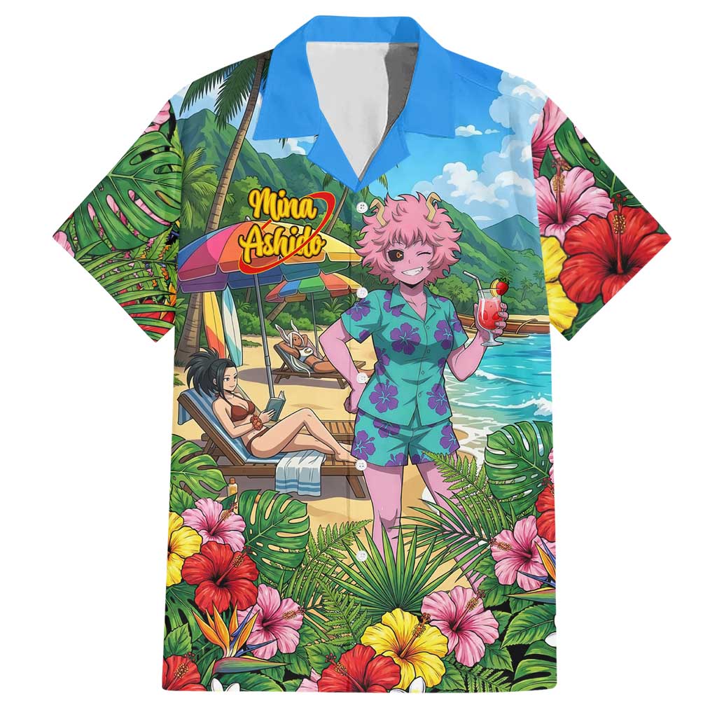 Mina Ashido Summer Chill Hawaiian Shirt Tropical Anime Cocktail Vibes
