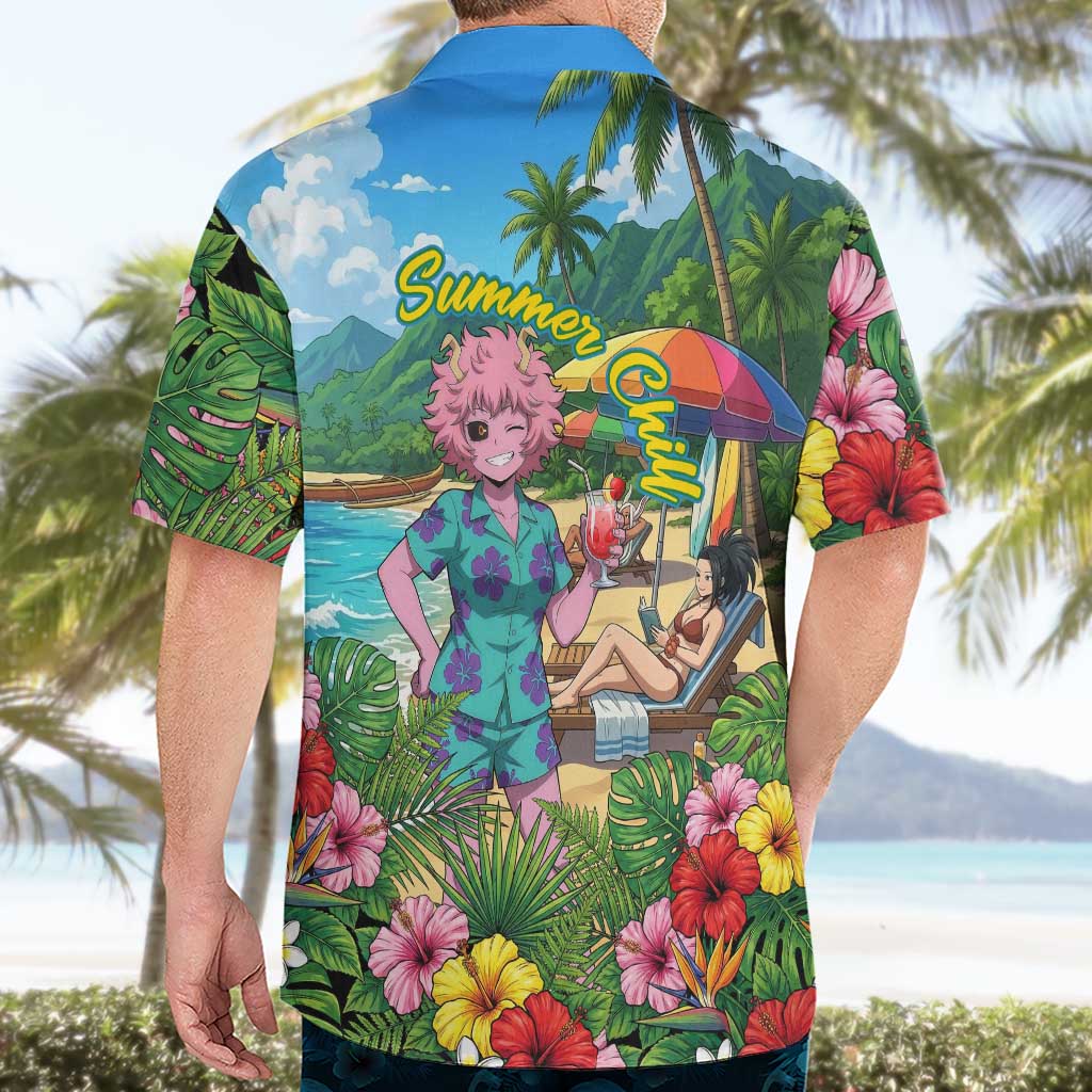Mina Ashido Summer Chill Hawaiian Shirt Tropical Anime Cocktail Vibes