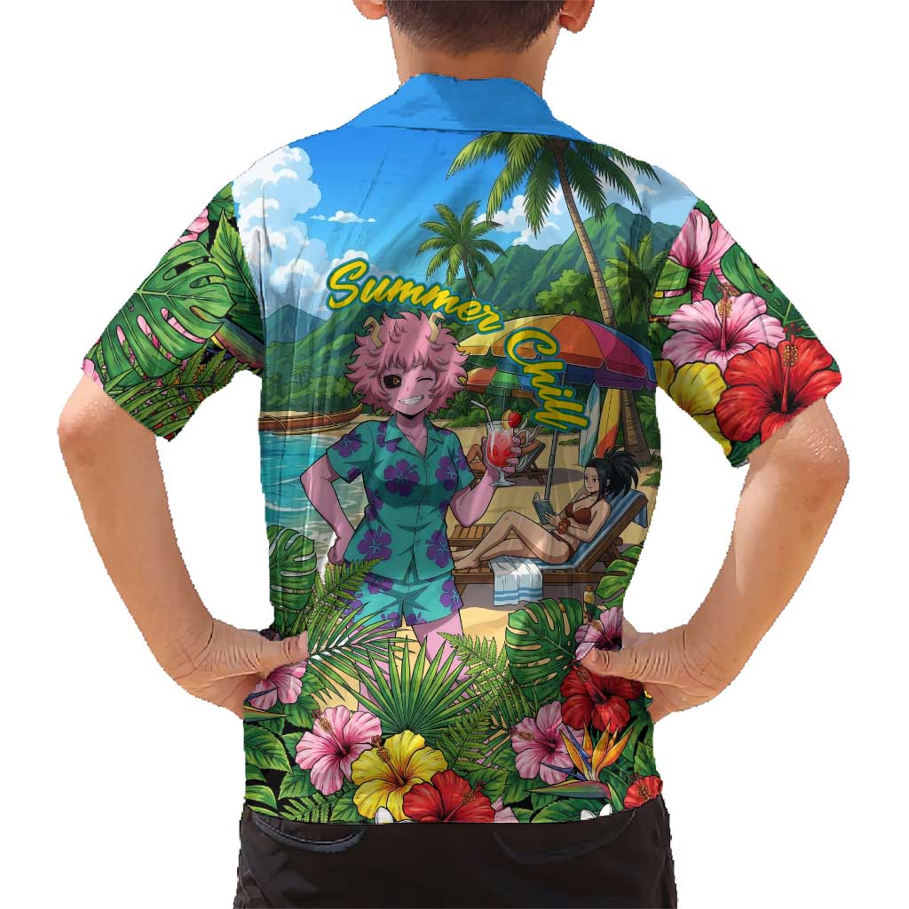 Mina Ashido Summer Chill Hawaiian Shirt Tropical Anime Cocktail Vibes