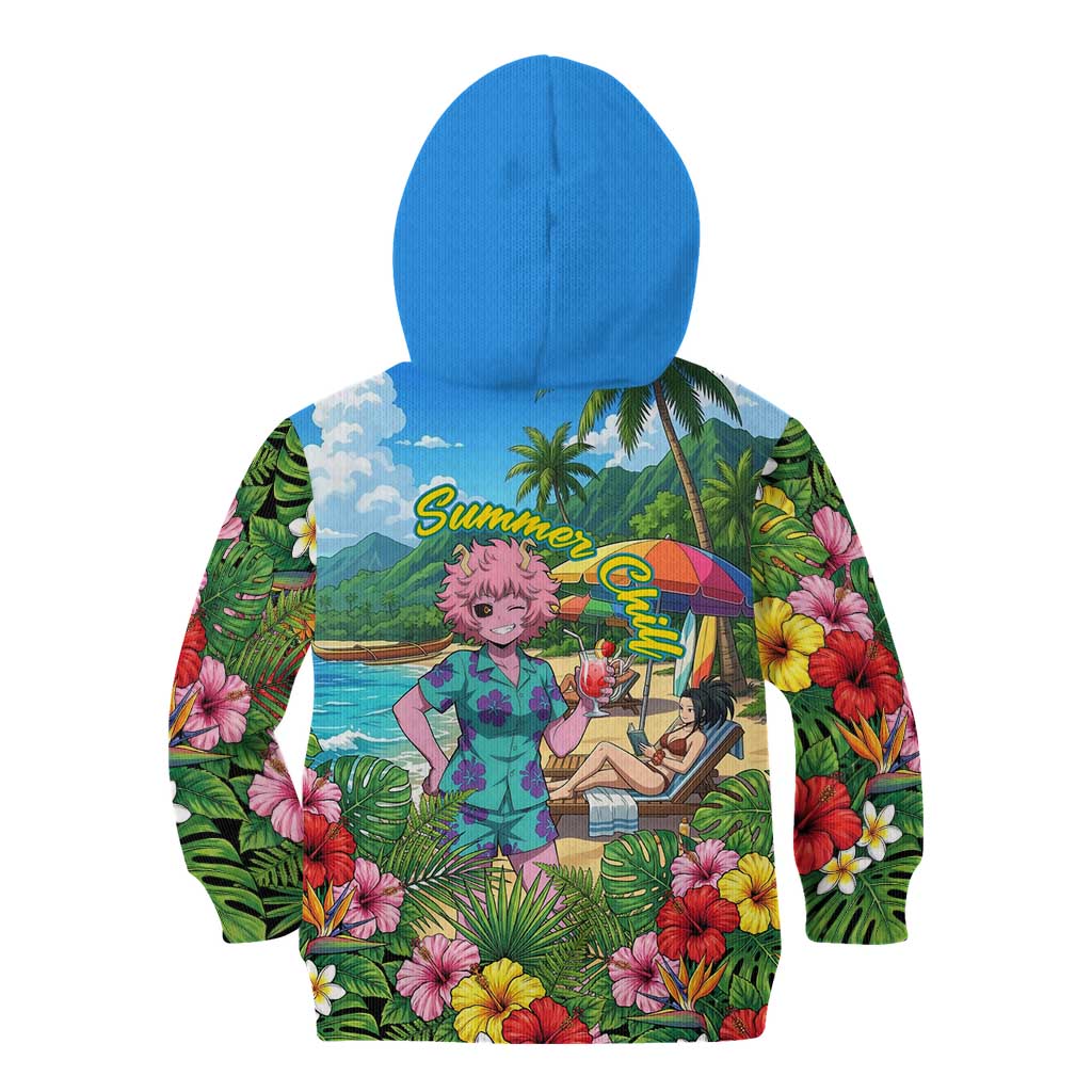 Mina Ashido Summer Chill Kid Hoodie Tropical Anime Cocktail Vibes
