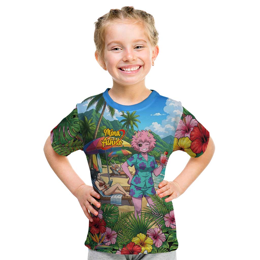 Mina Ashido Summer Chill Kid T Shirt Tropical Anime Cocktail Vibes