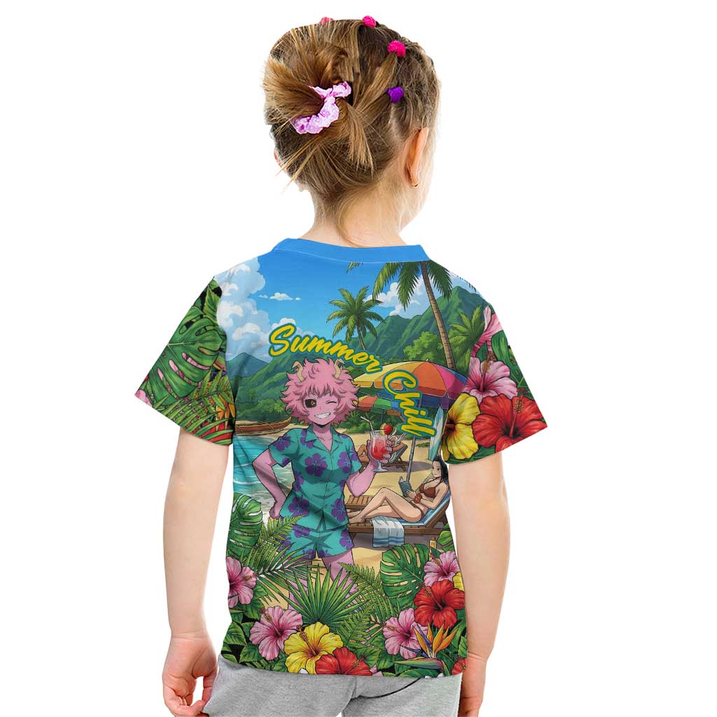 Mina Ashido Summer Chill Kid T Shirt Tropical Anime Cocktail Vibes