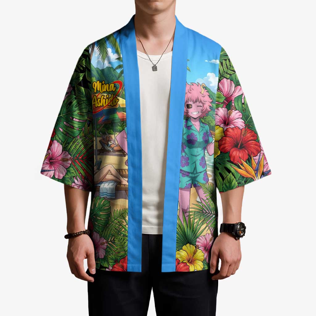 Mina Ashido Summer Chill Kimono Tropical Anime Cocktail Vibes