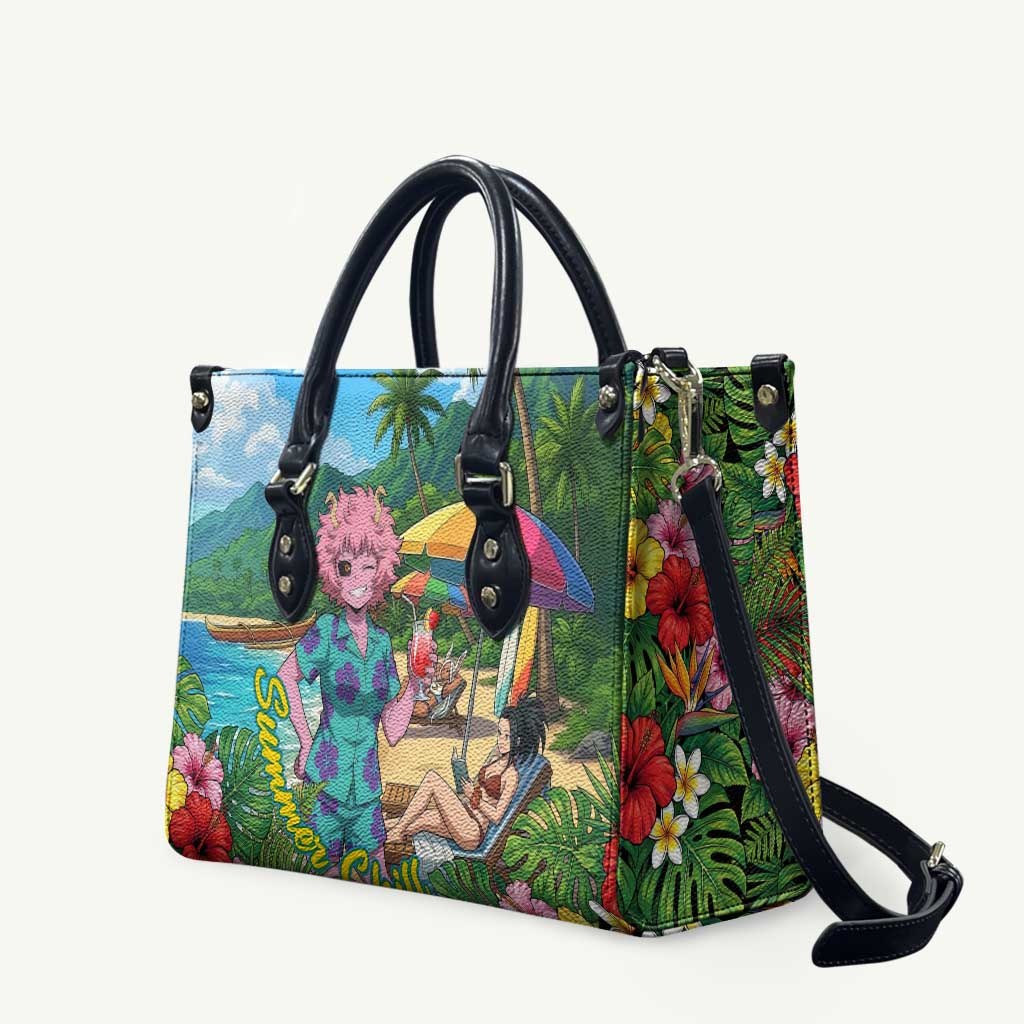 Mina Ashido Summer Chill Leather Bag Tropical Anime Cocktail Vibes