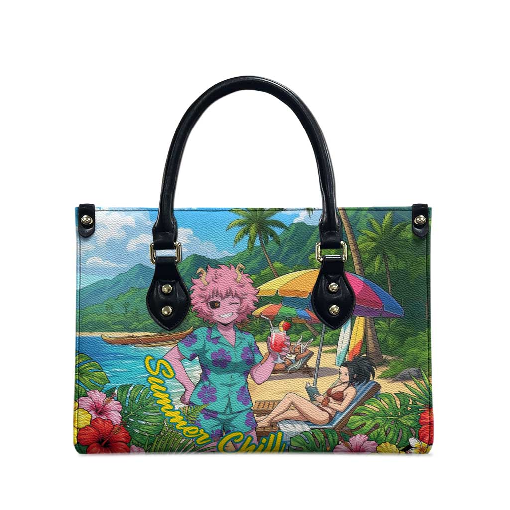 Mina Ashido Summer Chill Leather Bag Tropical Anime Cocktail Vibes