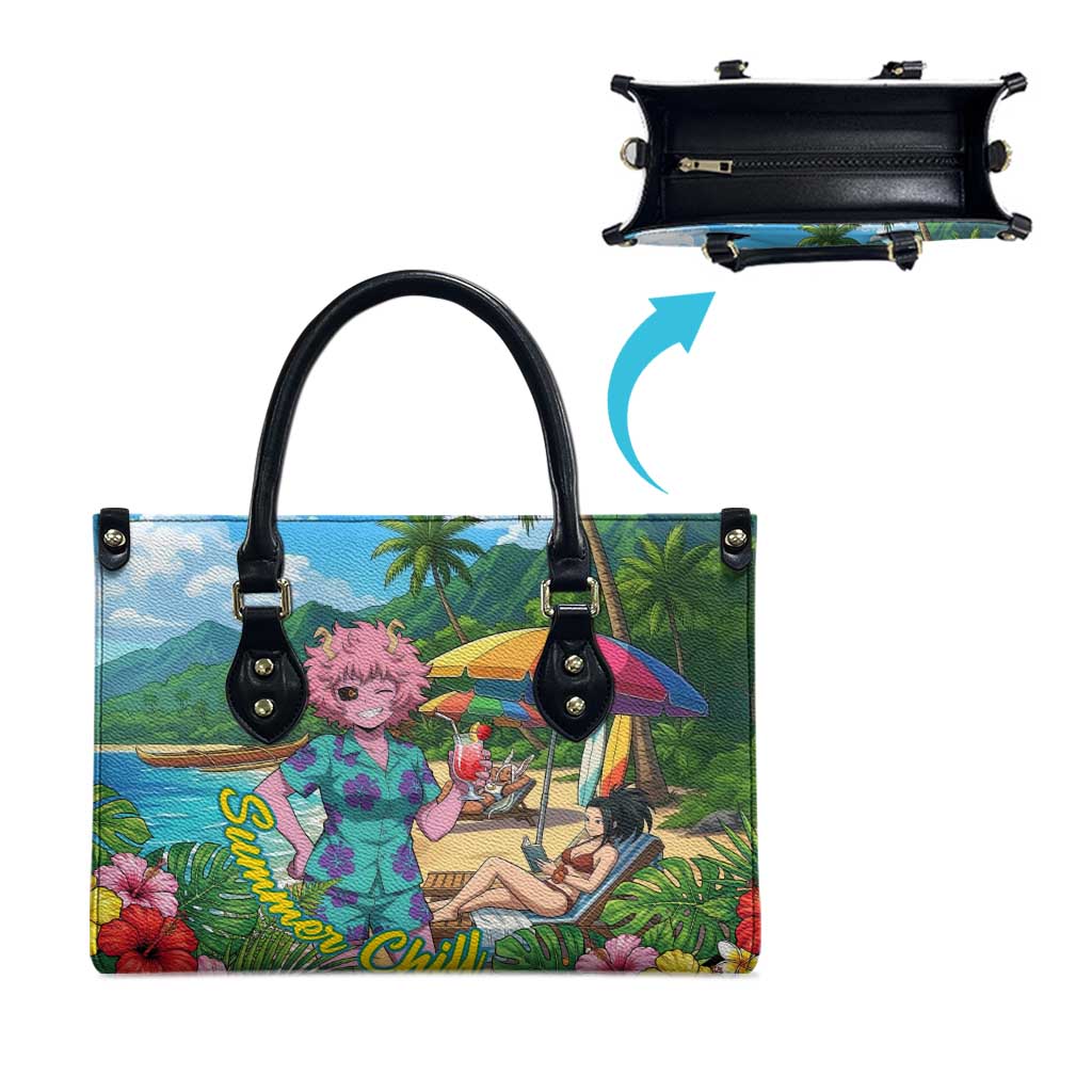 Mina Ashido Summer Chill Leather Bag Tropical Anime Cocktail Vibes