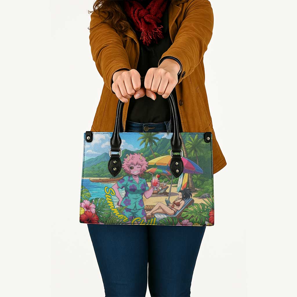 Mina Ashido Summer Chill Leather Bag Tropical Anime Cocktail Vibes