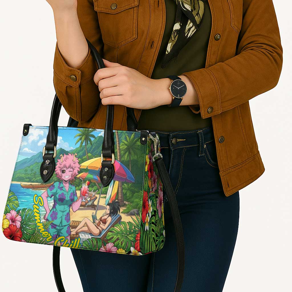 Mina Ashido Summer Chill Leather Bag Tropical Anime Cocktail Vibes