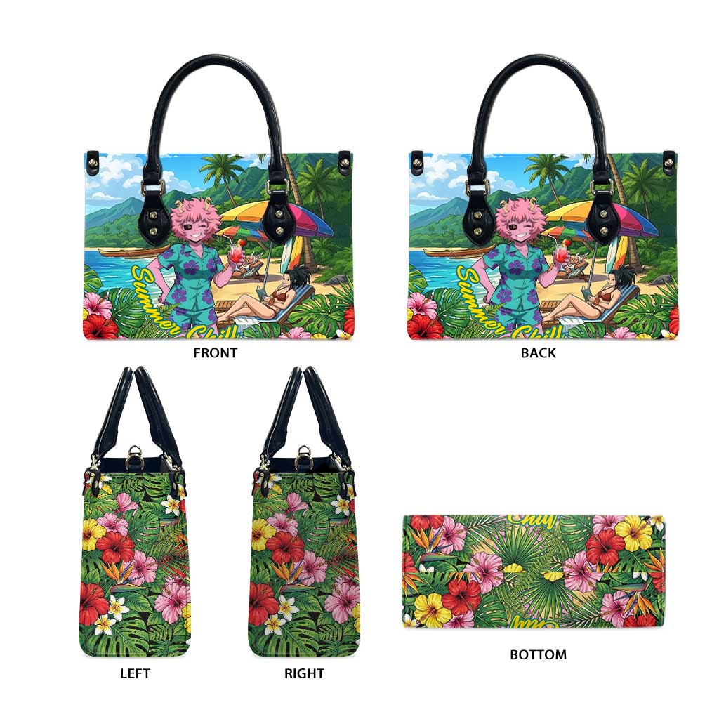 Mina Ashido Summer Chill Leather Bag Tropical Anime Cocktail Vibes