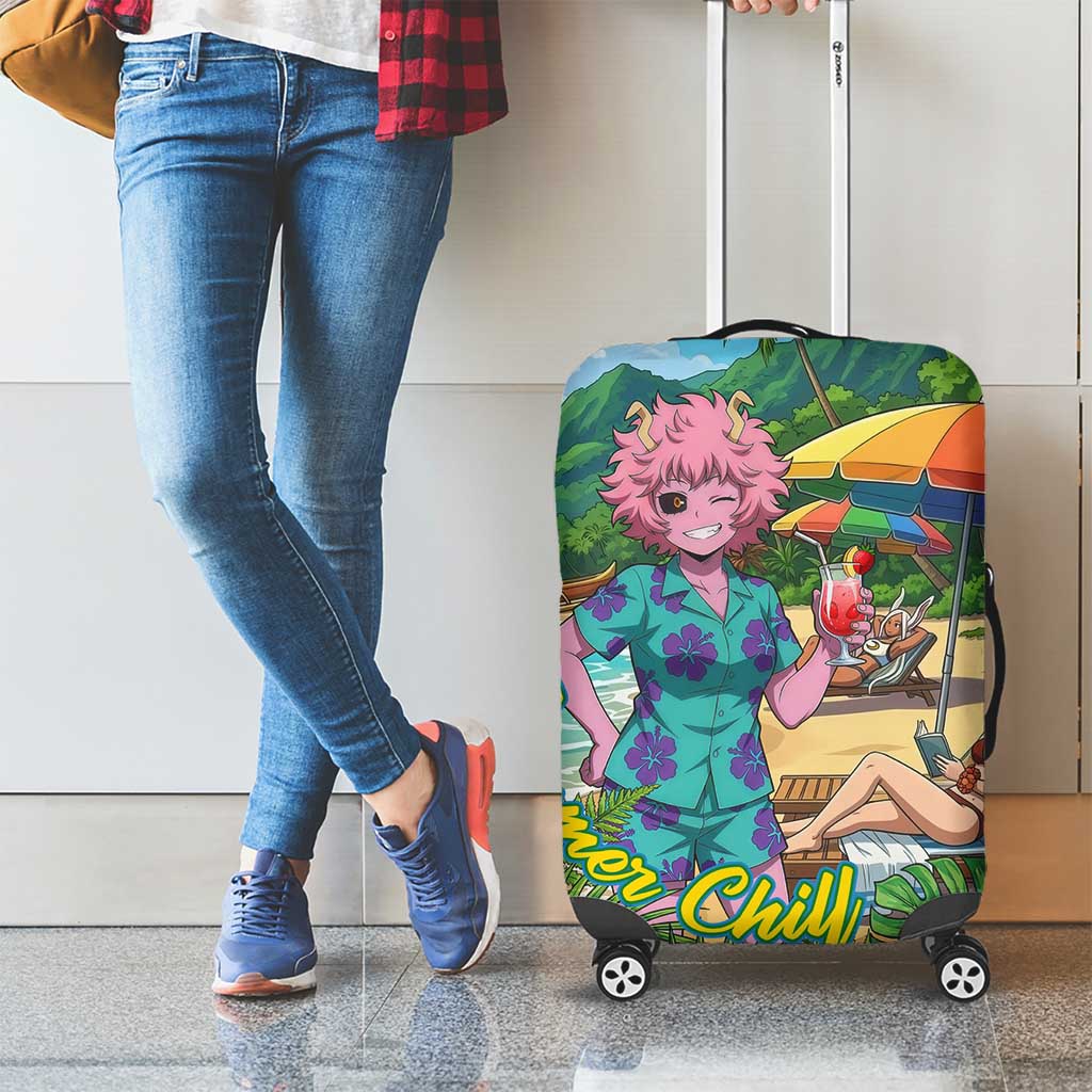Mina Ashido Summer Chill Luggage Cover Tropical Anime Cocktail Vibes
