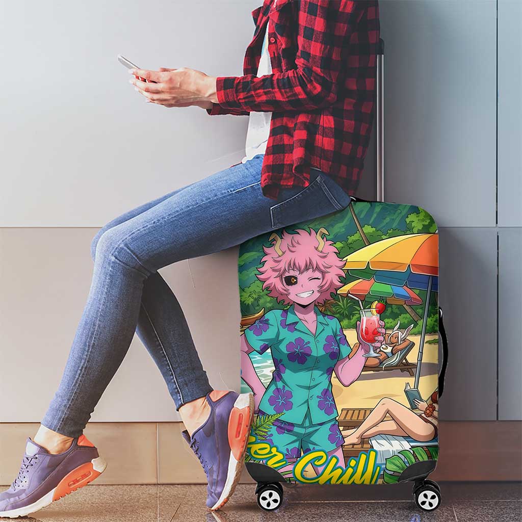 Mina Ashido Summer Chill Luggage Cover Tropical Anime Cocktail Vibes