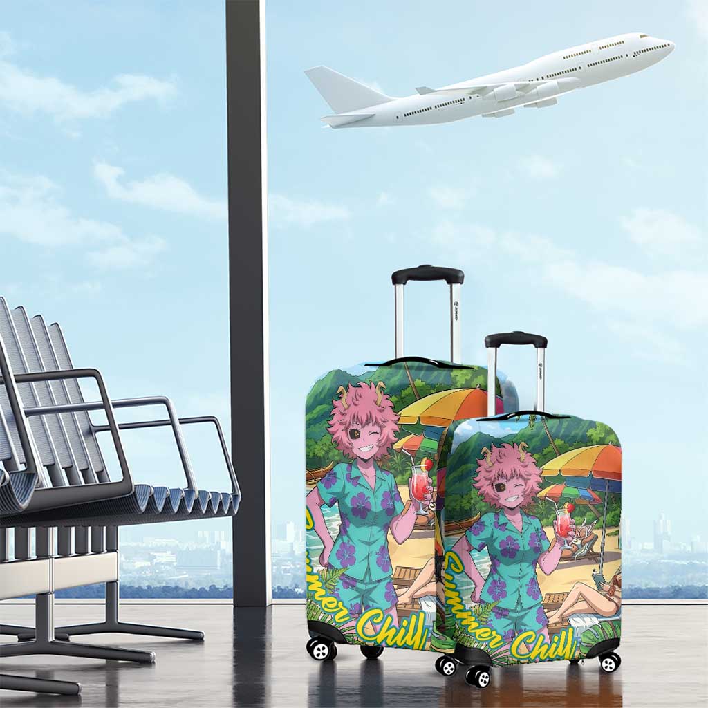 Mina Ashido Summer Chill Luggage Cover Tropical Anime Cocktail Vibes