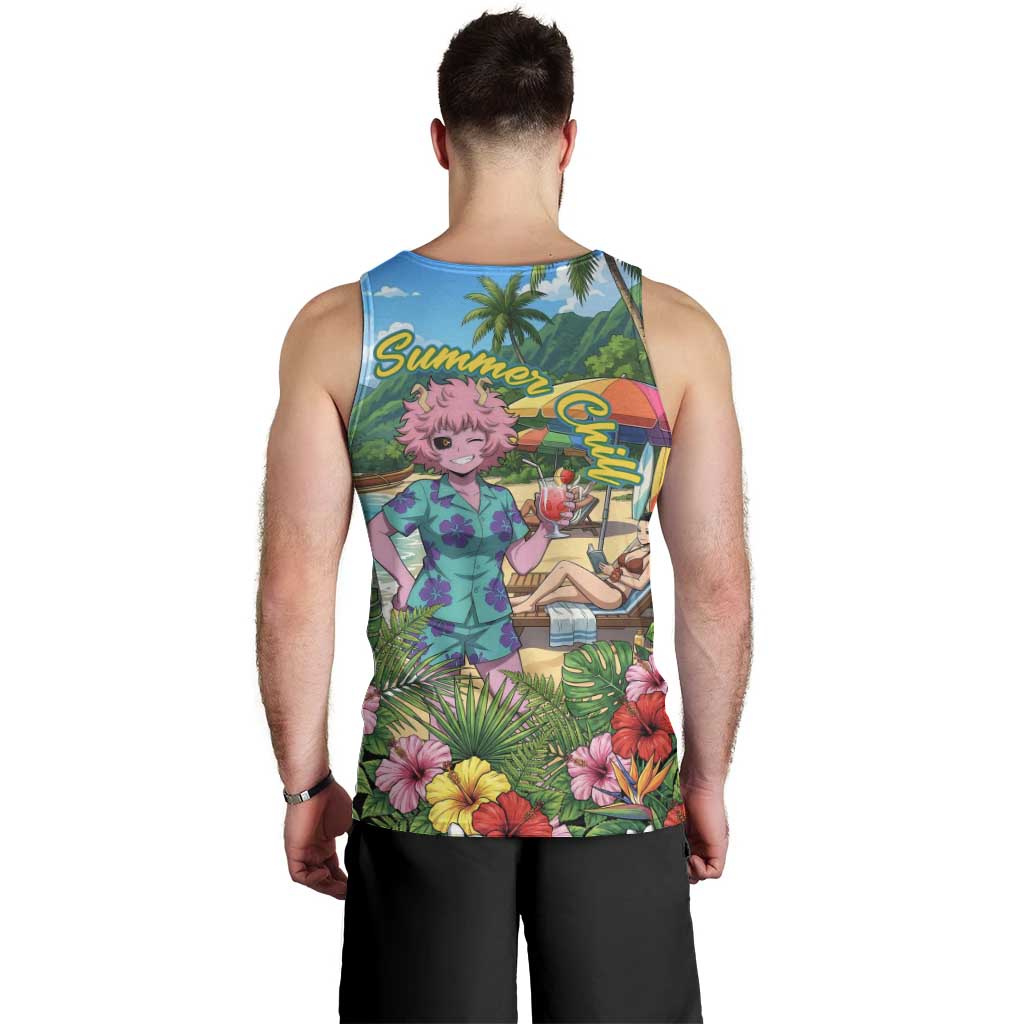Mina Ashido Summer Chill Men Tank Top Tropical Anime Cocktail Vibes