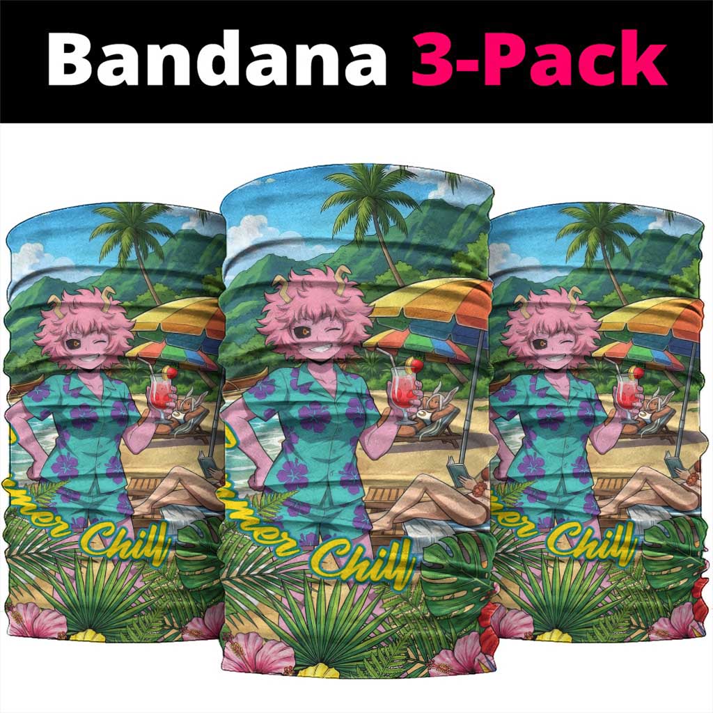 Mina Ashido Summer Chill Neck Gaiter Tropical Anime Cocktail Vibes