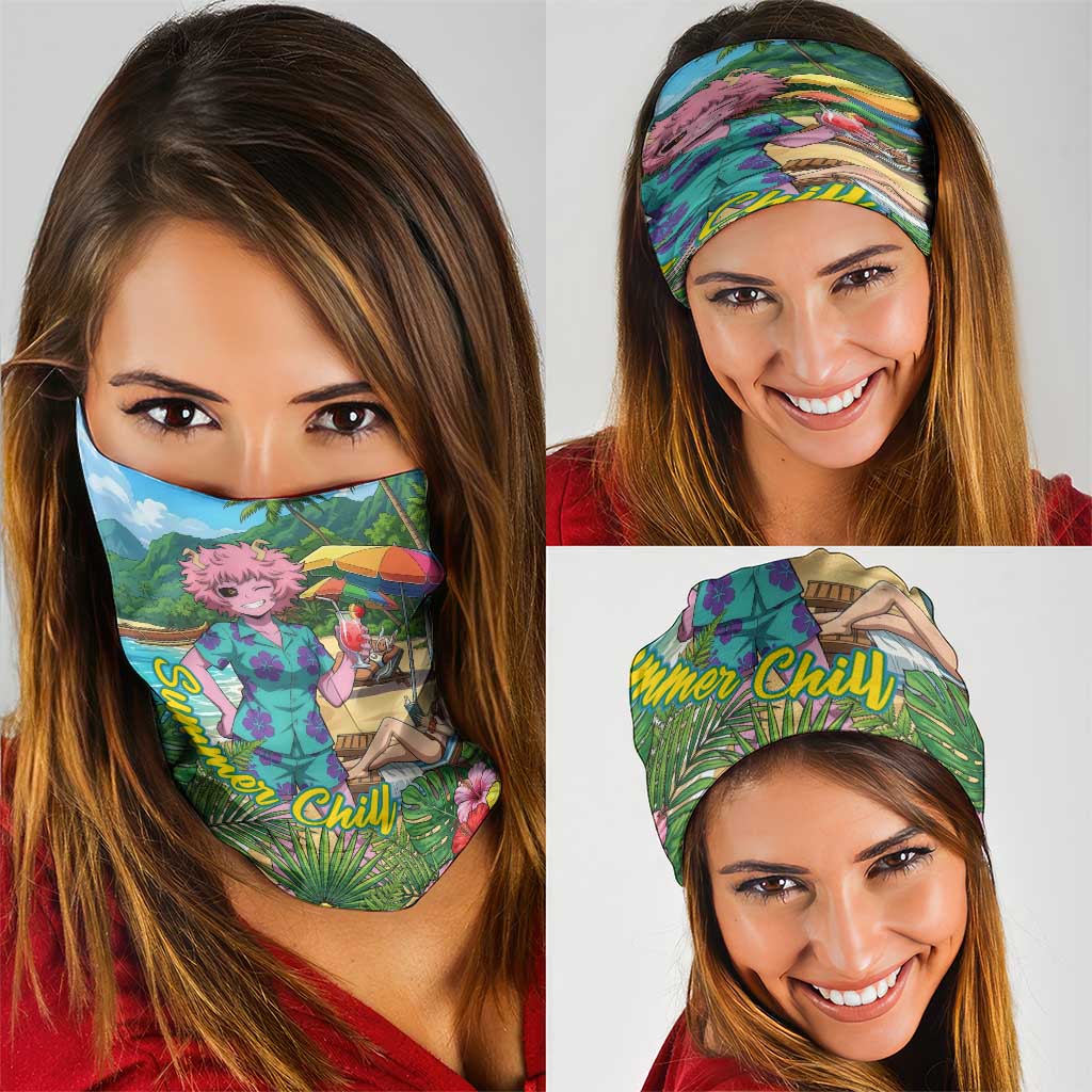 Mina Ashido Summer Chill Neck Gaiter Tropical Anime Cocktail Vibes