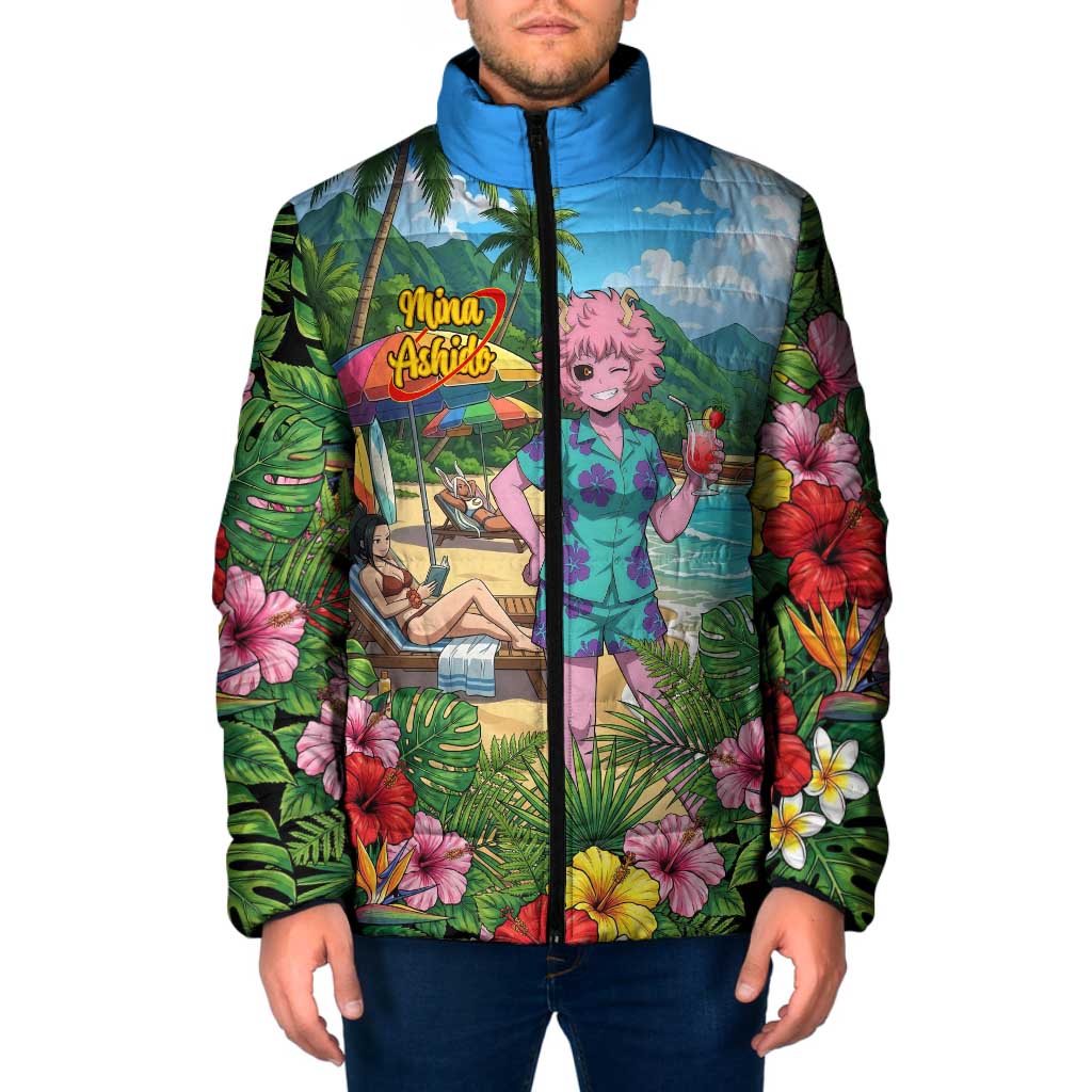 Mina Ashido Summer Chill Padded Jacket Tropical Anime Cocktail Vibes