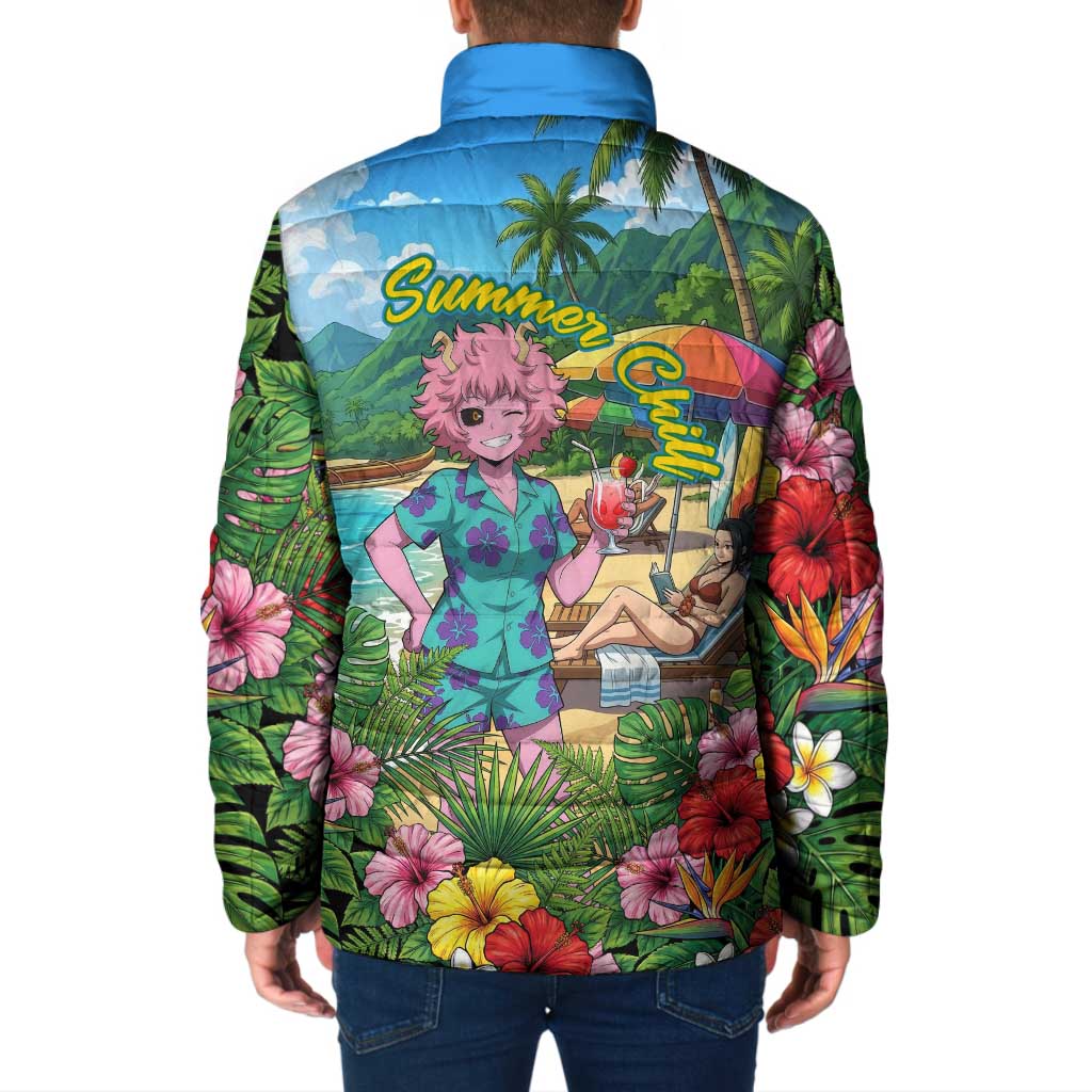 Mina Ashido Summer Chill Padded Jacket Tropical Anime Cocktail Vibes