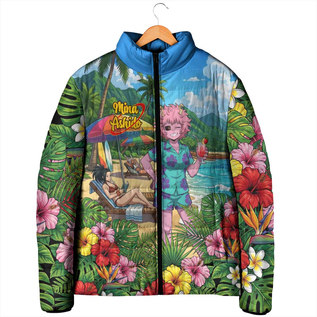 Mina Ashido Summer Chill Padded Jacket Tropical Anime Cocktail Vibes