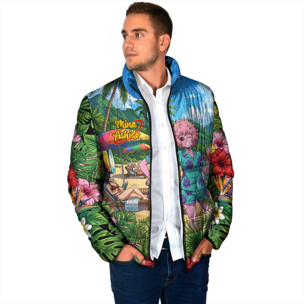 Mina Ashido Summer Chill Padded Jacket Tropical Anime Cocktail Vibes