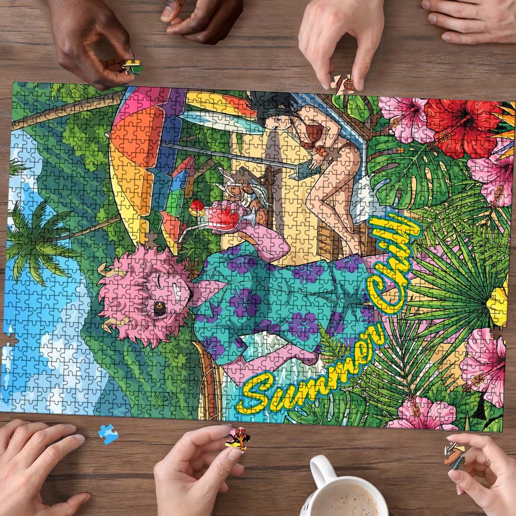 Mina Ashido Summer Chill Puzzle Tropical Anime Cocktail Vibes