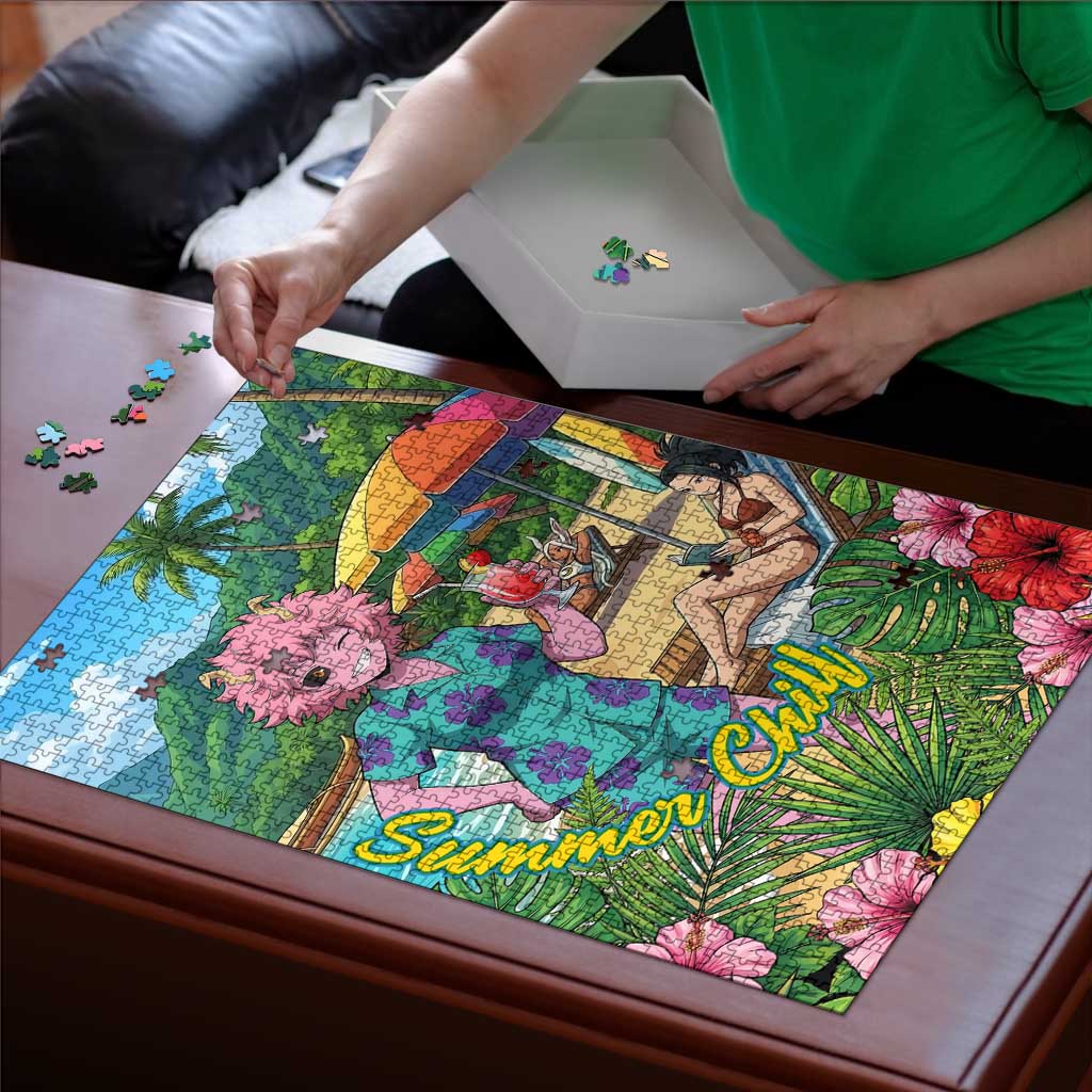 Mina Ashido Summer Chill Puzzle Tropical Anime Cocktail Vibes