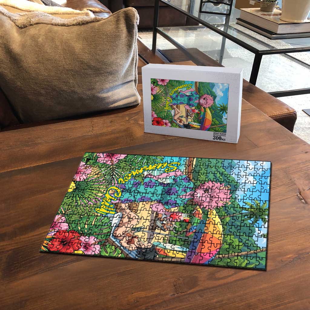 Mina Ashido Summer Chill Puzzle Tropical Anime Cocktail Vibes