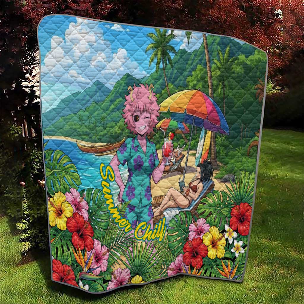 Mina Ashido Summer Chill Quilt Tropical Anime Cocktail Vibes