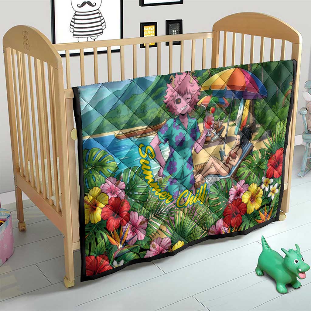 Mina Ashido Summer Chill Quilt Tropical Anime Cocktail Vibes