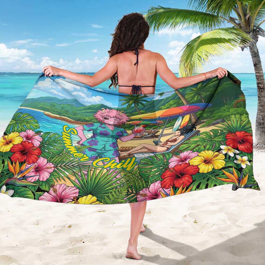 Mina Ashido Summer Chill Sarong Tropical Anime Cocktail Vibes