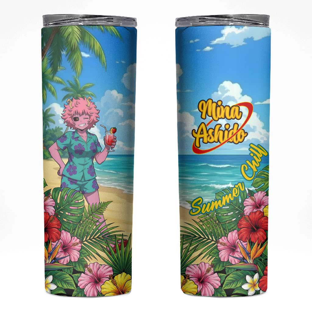 Mina Ashido Summer Chill Skinny Tumbler Tropical Anime Cocktail Vibes