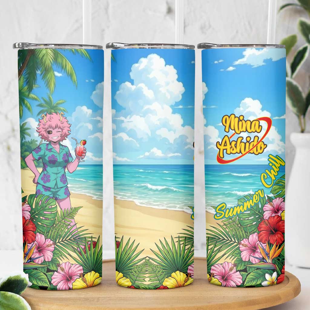 Mina Ashido Summer Chill Skinny Tumbler Tropical Anime Cocktail Vibes