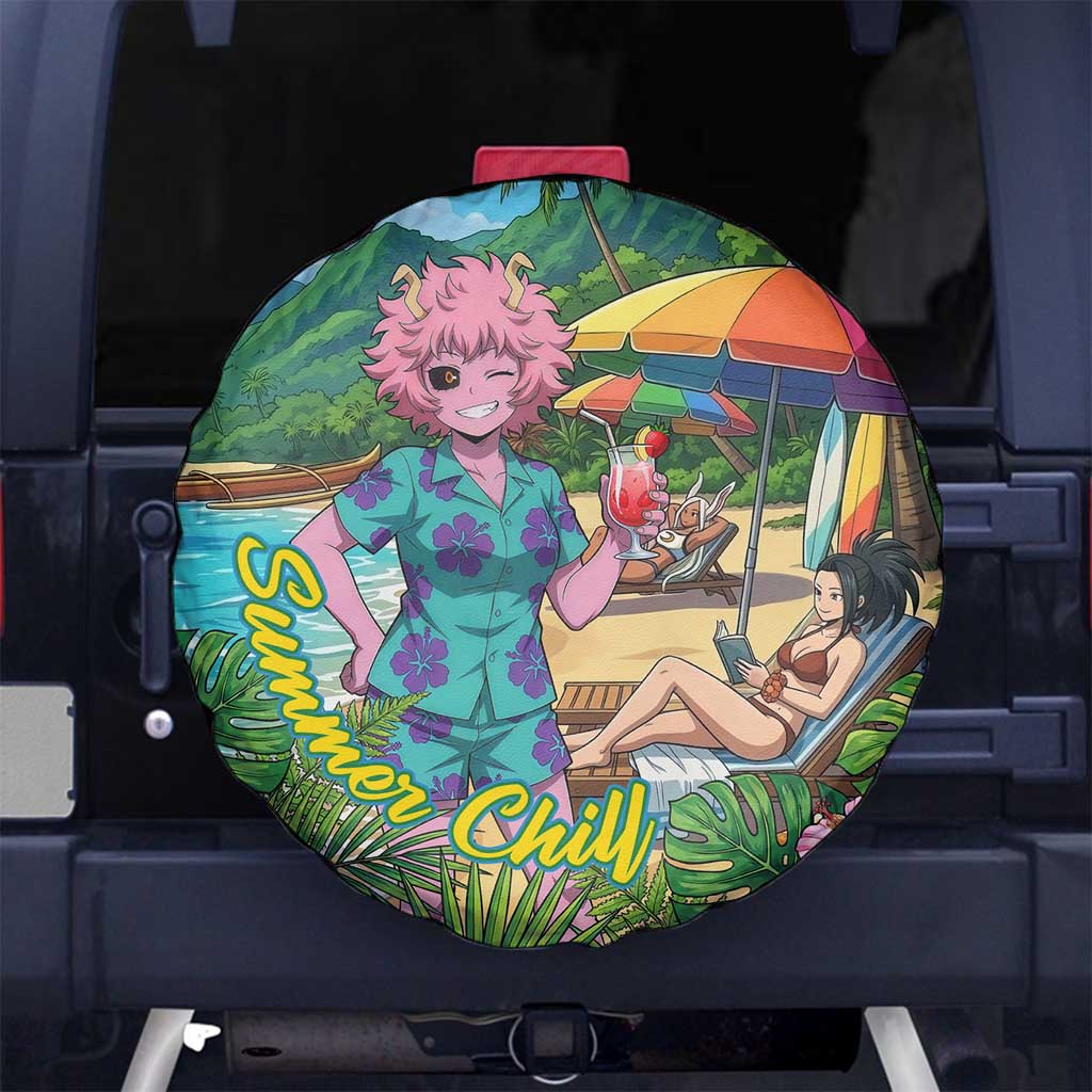 Mina Ashido Summer Chill Spare Tire Cover Tropical Anime Cocktail Vibes