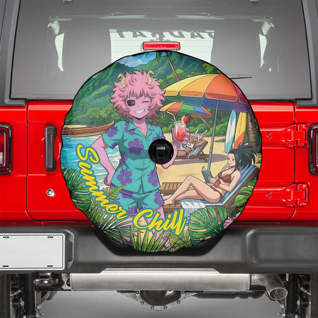 Mina Ashido Summer Chill Spare Tire Cover Tropical Anime Cocktail Vibes