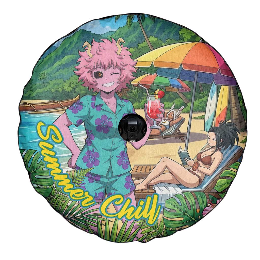 Mina Ashido Summer Chill Spare Tire Cover Tropical Anime Cocktail Vibes