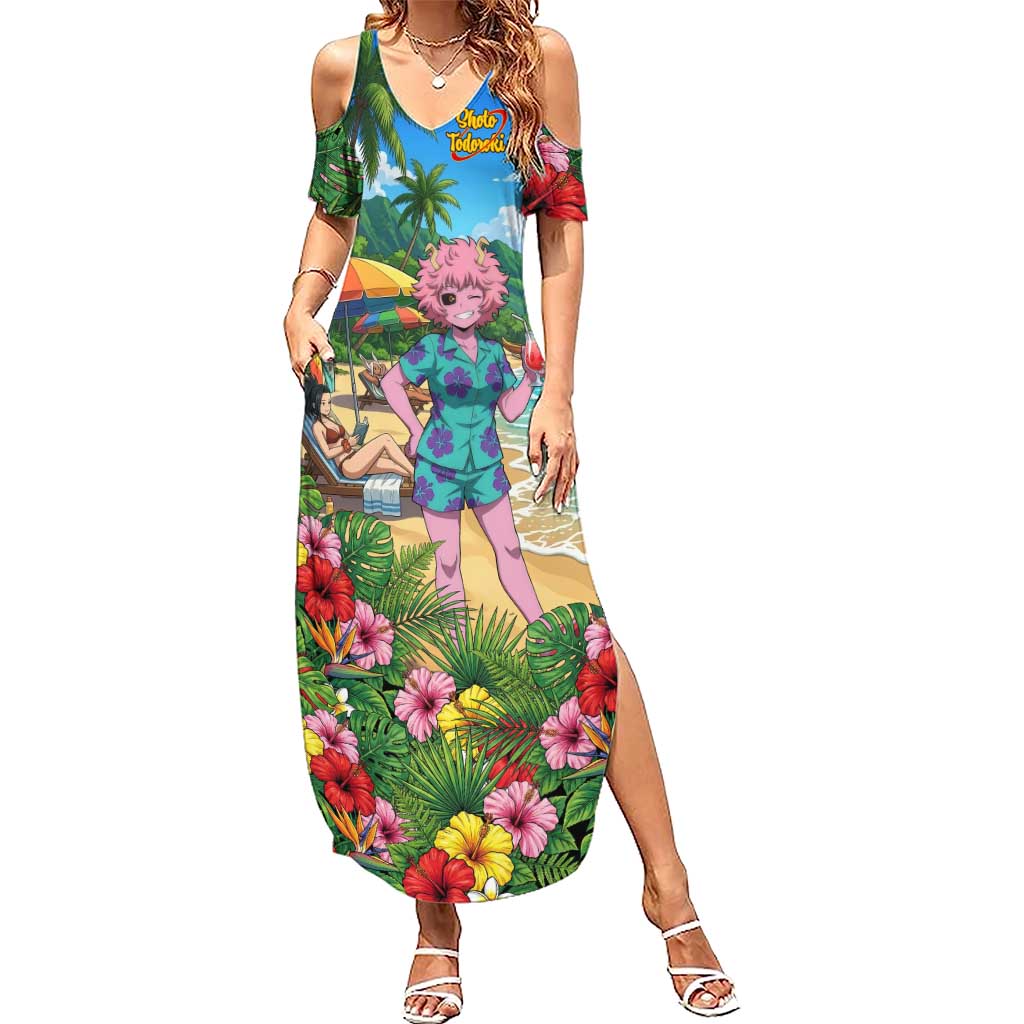 Mina Ashido Summer Chill Summer Maxi Dress Tropical Anime Cocktail Vibes