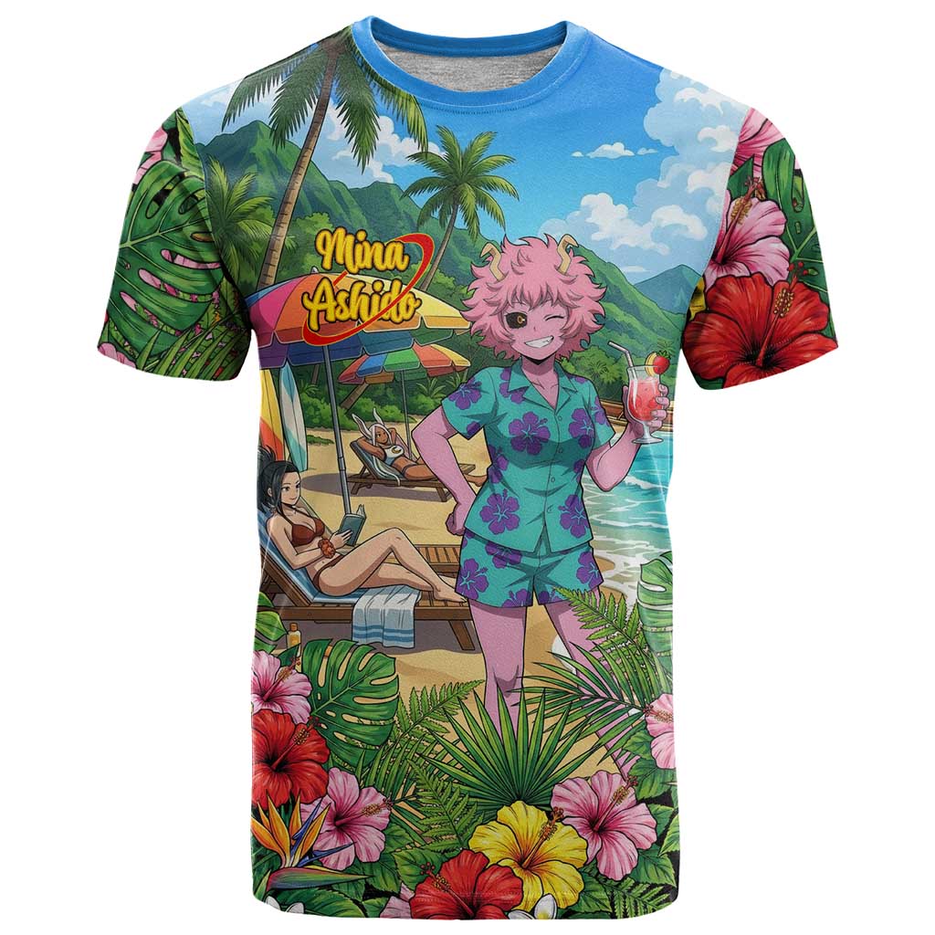 Mina Ashido Summer Chill T Shirt Tropical Anime Cocktail Vibes