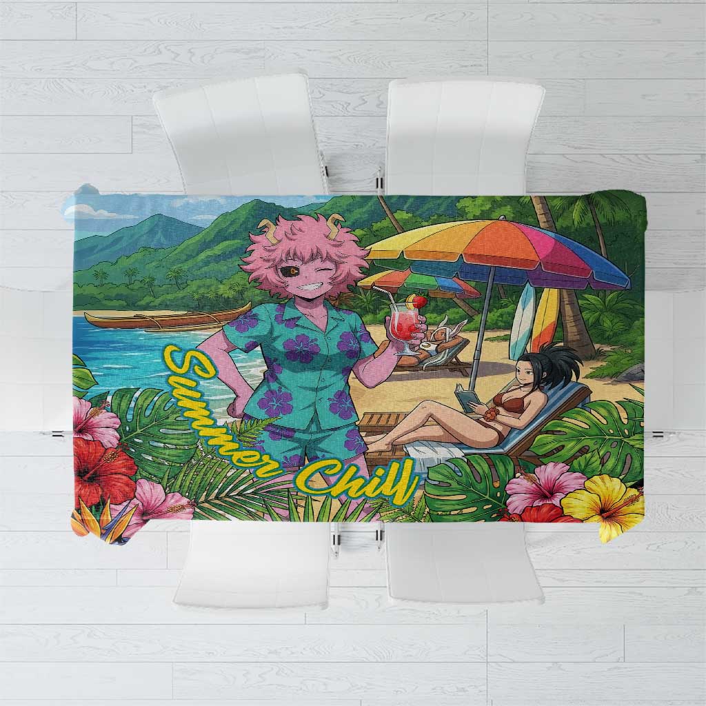 Mina Ashido Summer Chill Tablecloth Tropical Anime Cocktail Vibes