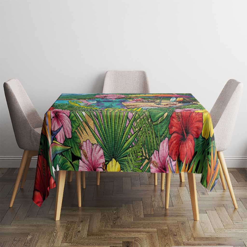 Mina Ashido Summer Chill Tablecloth Tropical Anime Cocktail Vibes