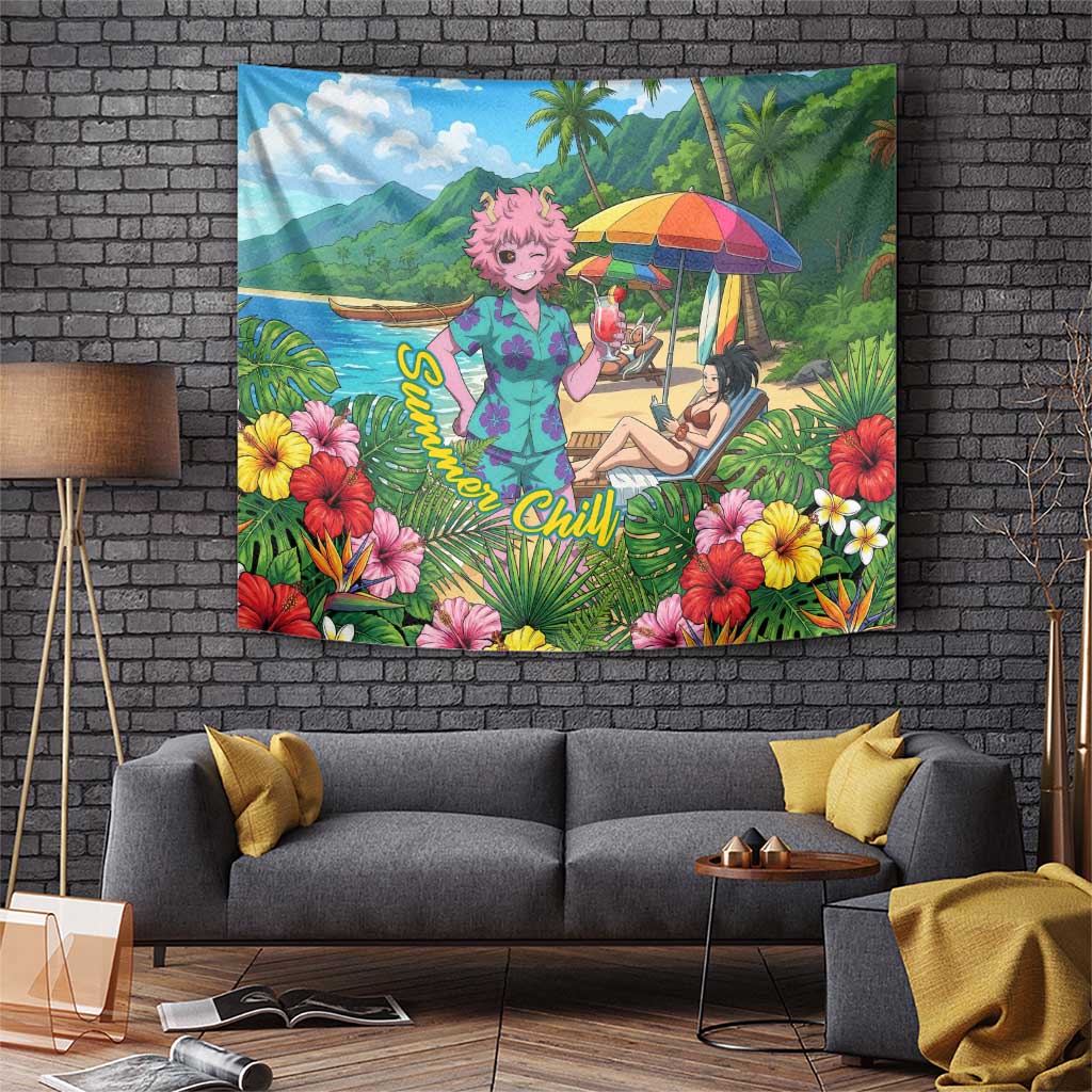 Mina Ashido Summer Chill Tapestry Tropical Anime Cocktail Vibes