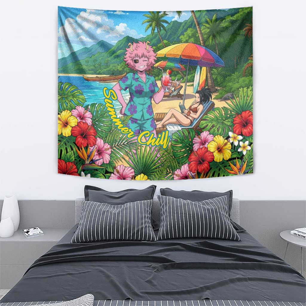 Mina Ashido Summer Chill Tapestry Tropical Anime Cocktail Vibes