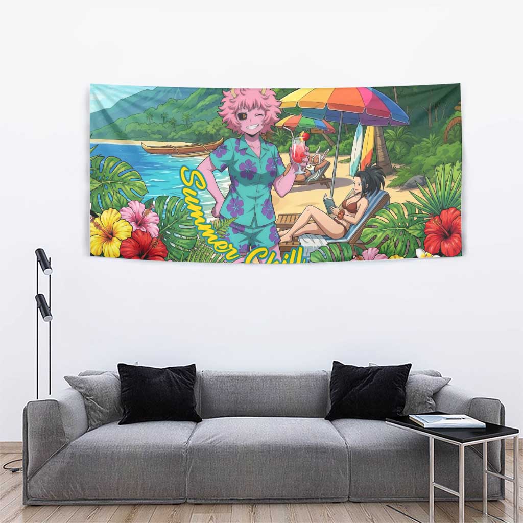 Mina Ashido Summer Chill Tapestry Tropical Anime Cocktail Vibes