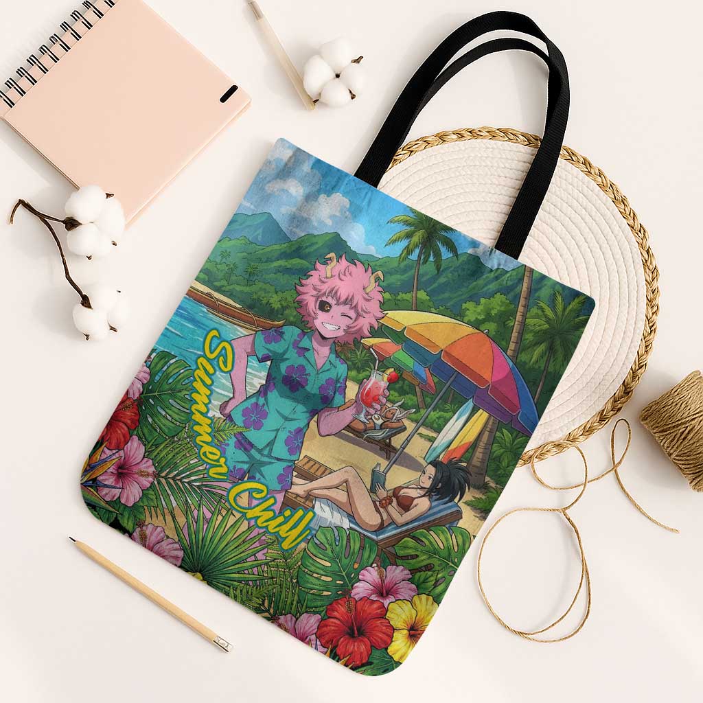 Mina Ashido Summer Chill Tote Bag Tropical Anime Cocktail Vibes