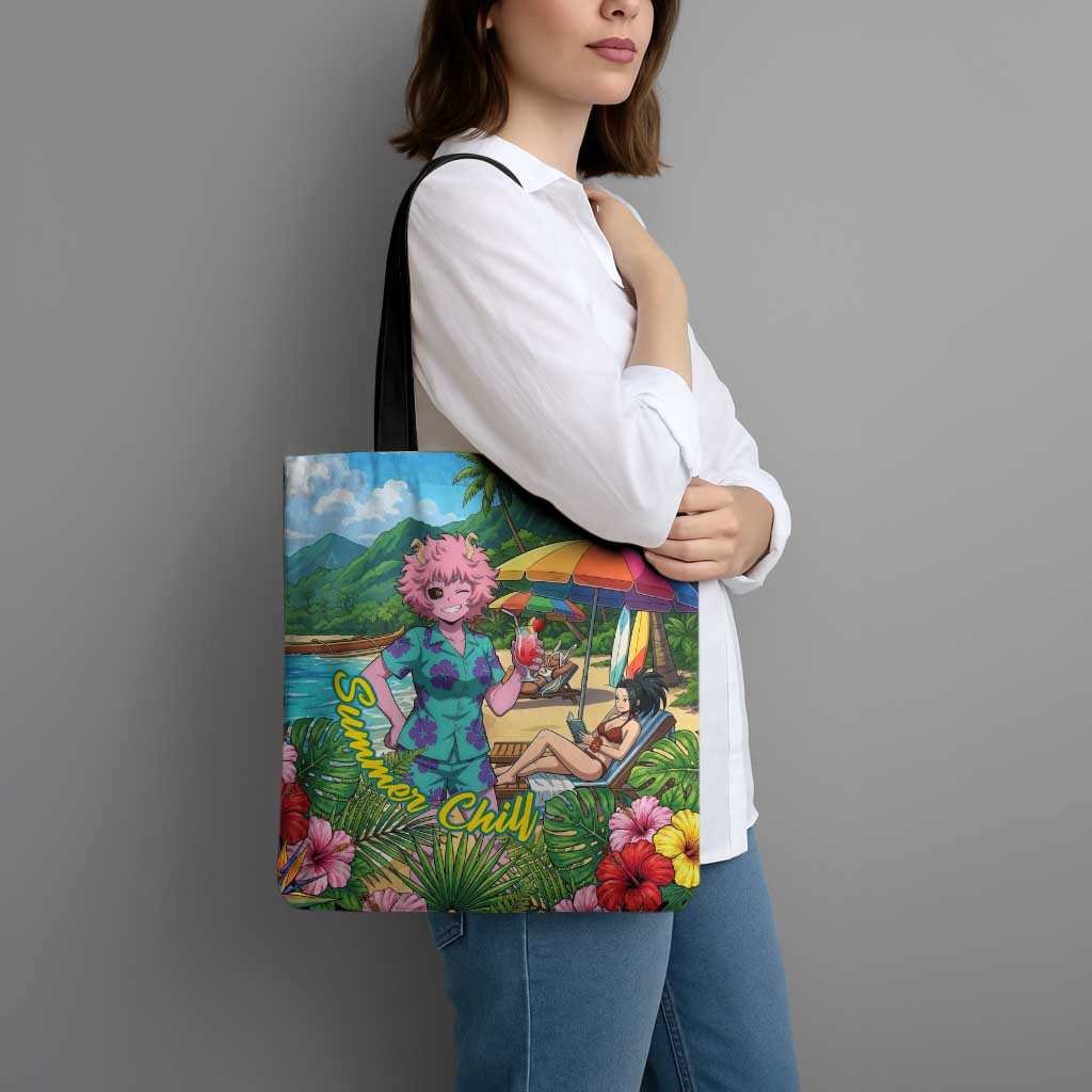Mina Ashido Summer Chill Tote Bag Tropical Anime Cocktail Vibes