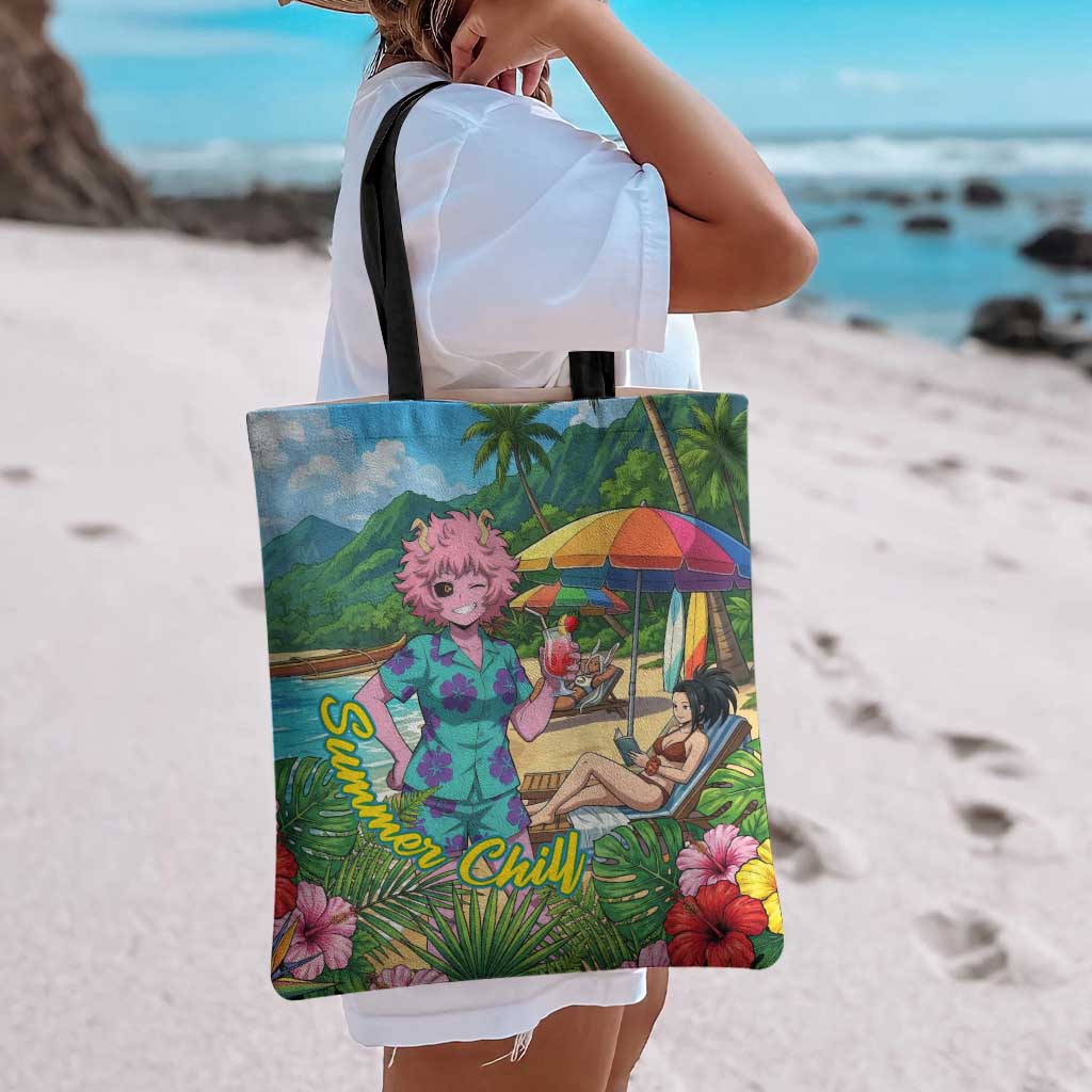 Mina Ashido Summer Chill Tote Bag Tropical Anime Cocktail Vibes
