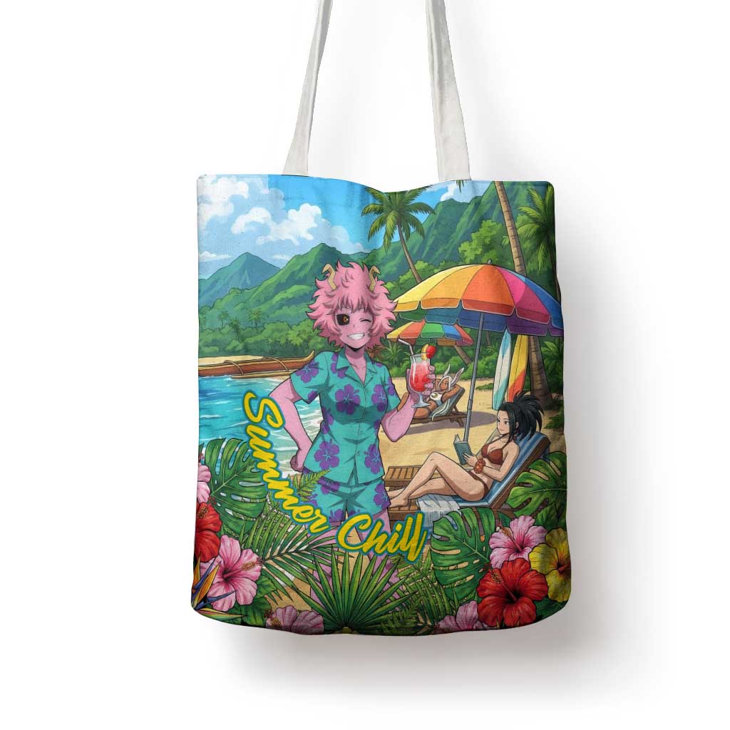 Mina Ashido Summer Chill Tote Bag Tropical Anime Cocktail Vibes