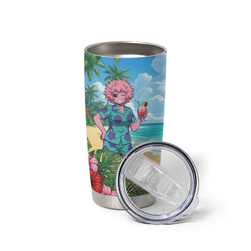 Mina Ashido Summer Chill Tumbler Cup Tropical Anime Cocktail Vibes