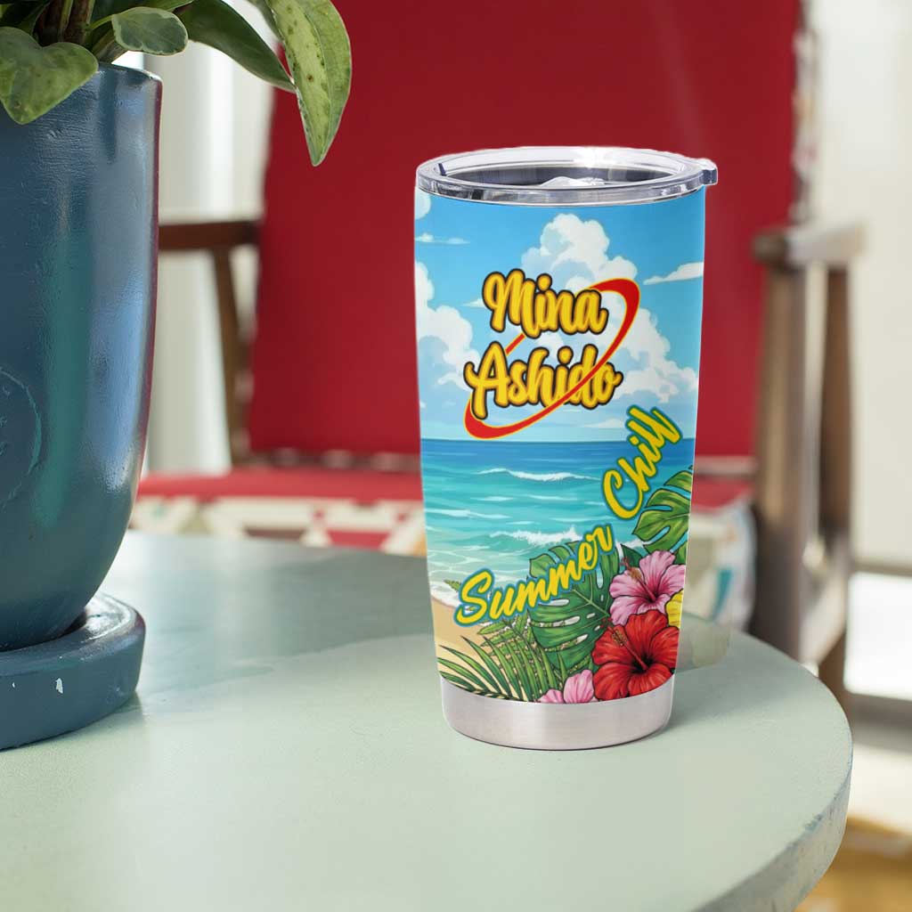 Mina Ashido Summer Chill Tumbler Cup Tropical Anime Cocktail Vibes