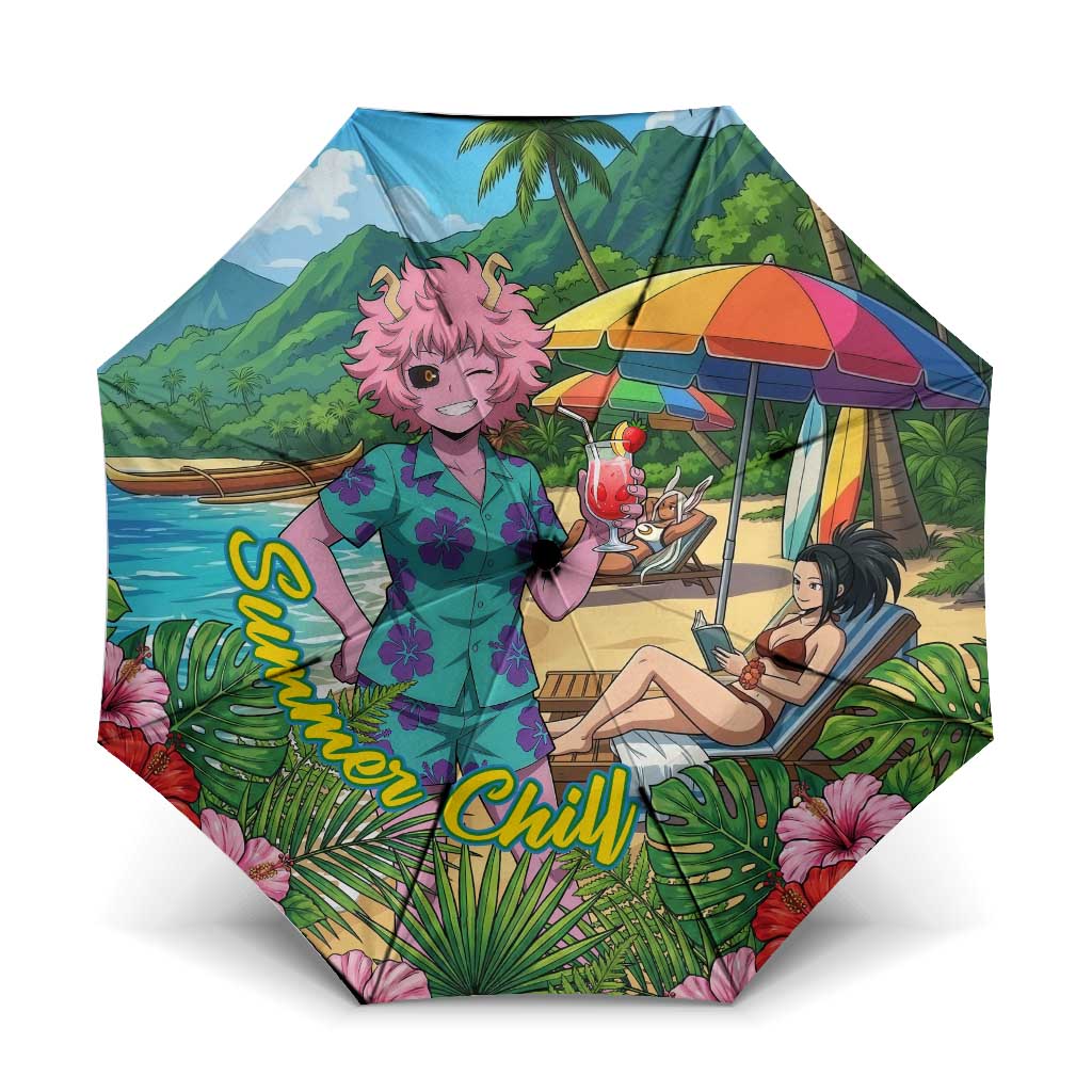 Mina Ashido Summer Chill Umbrella Tropical Anime Cocktail Vibes