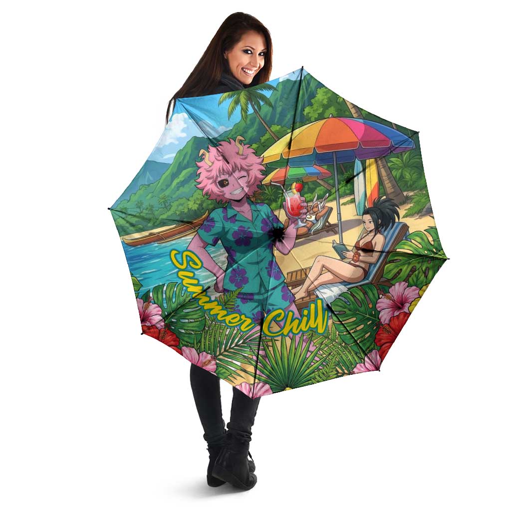 Mina Ashido Summer Chill Umbrella Tropical Anime Cocktail Vibes
